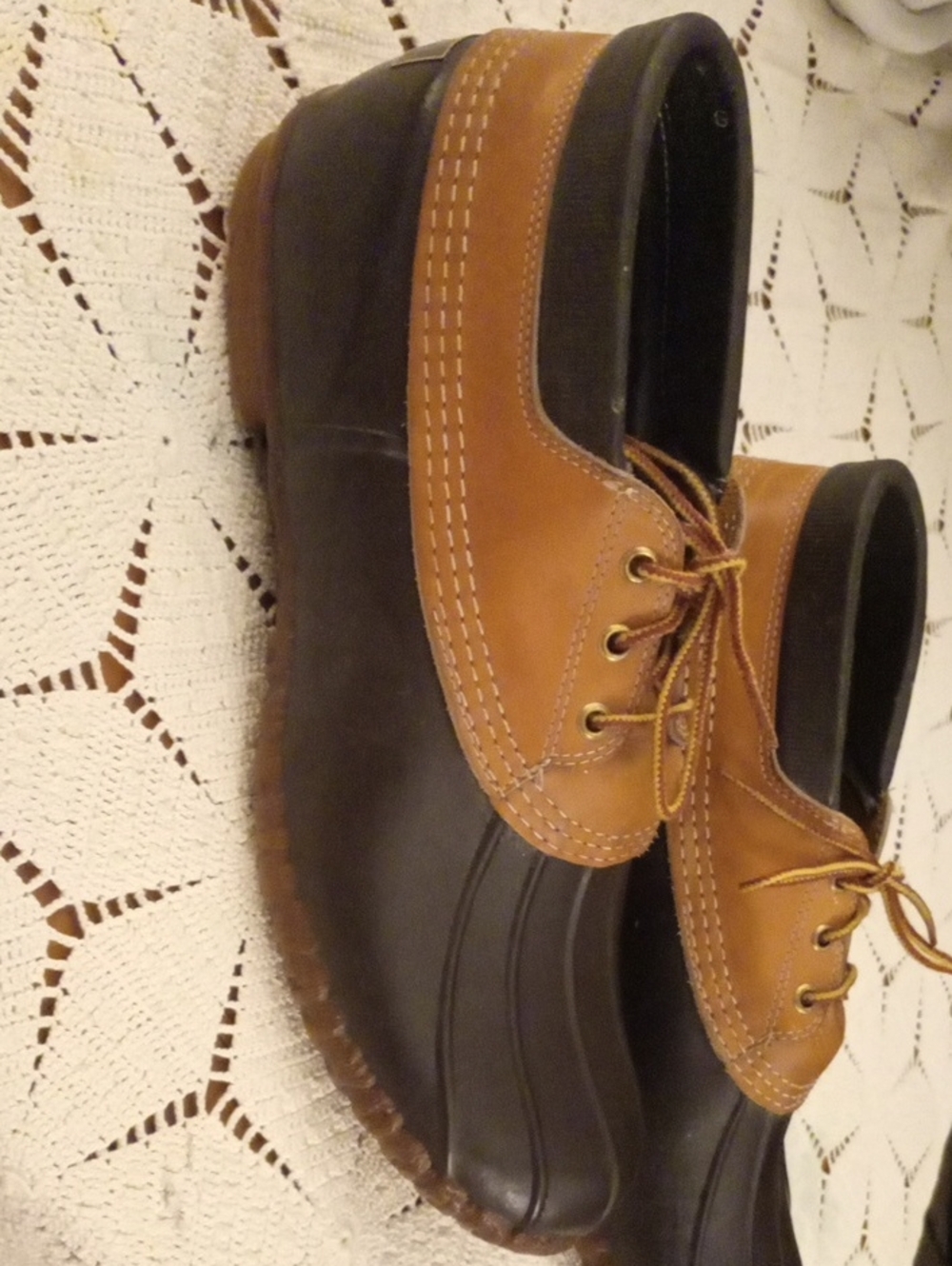L L Bean, INC - Men's Two-Tone Brown Waterproof Duck Shoes 12.5/13